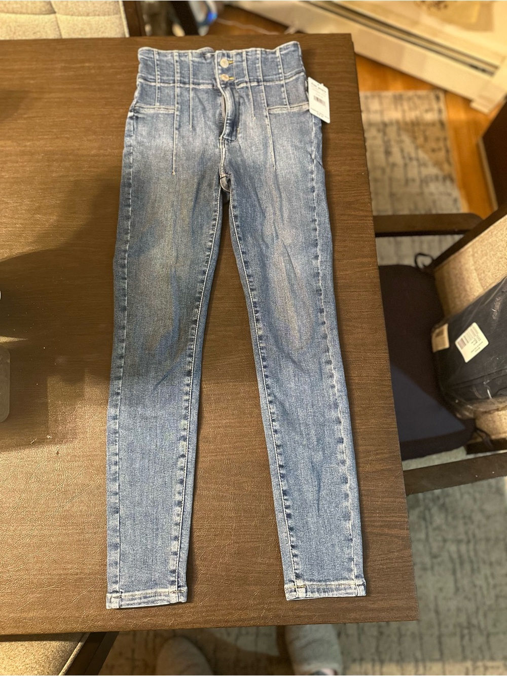 Free People High-Rise Skinny Jeans - Light Blue Wash